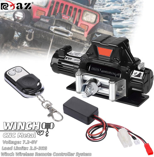 RCXAZ Winch 1/10 SCX10 90046 TRX4 TRX6 Gen8 RC Metal Wireless Remote Controller System for RC Crawler Car Axial Upgrade