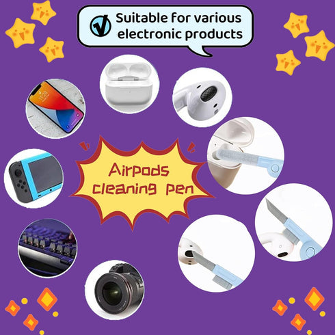 Cute Cartoon 3D Silicone Case for AirPods Pro 2nd/1st Generation with Keychain and Lanyard Cleaner Kit for Kids (Purple)