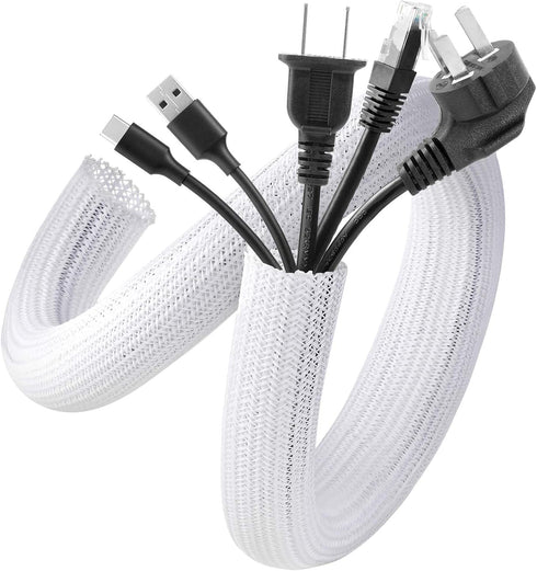 AGPTEK 10ft Cable Management Sleeve Cover, 1 inch Cord Management System for Desk and Office