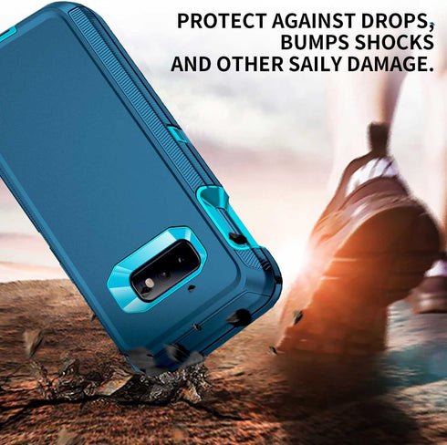 for Galaxy S10e Case,Shockproof Dropproof Dustproof,3-Layer Full Body Protection Heavy Duty High Impact Hard Cover Case for Samasung Galaxy S10e,Turquoise