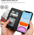 KIHUWEY iPhone 12 Pro Wallet Case Leather Zipper with Card Holder, Kickstand and Protective Lanyard Purse Cover