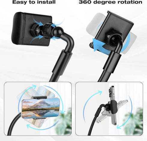 LOVFIVE 4.7''-6.7'' Cell Phone Stand, Neck Cell Phone Holder, Hand Free Flexible Gooseneck Phone Holder for Bed, Neck