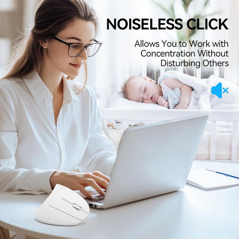 TECKNET 4800 6 2.4GHz 12 6 Ergonomic Mouse, Wireless Bluetooth Vertical Mouse, DPI Optical Tracking, Adjustable DPI