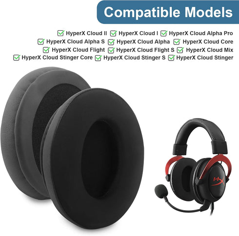 Hyper X Cloud Alpha Cooling Gel Ear Pads, Compatible with Hyper X Cloud Stinger/Flight/II/Alpha Headsets