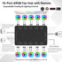 GSCOLER 10-Port 5V/3PIN 10 ARGB & PWM Fan Hub Controller - Magnetic Mount RGB PC Fan Hub with Remote Control, Chassis