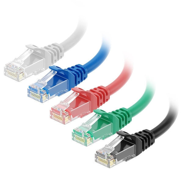 Cable Matters 10Gbps 5-Color Combo Snagless Cat 6 Ethernet Cable - 5ft,