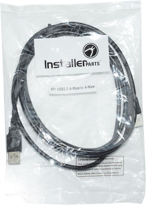 InstallerParts 3 ft High Speed USB 2.0 Cable - A-Male to A-Male - Black