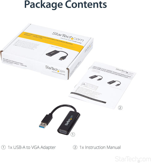 StarTech.com USB 3.0 to VGA Adapter, USB to VGA Monitor Converter for Windows, Slim