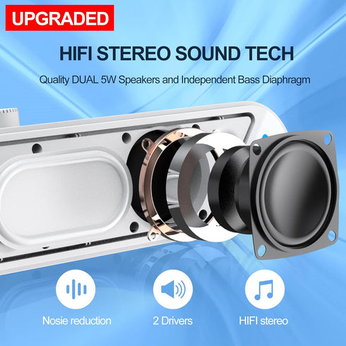 LENRUE 10W (A39PRO Computer Speakers,Wired USB-Powered Sound-bar with Stereo Sound for PC Desktop,Plug-n-Play /White)