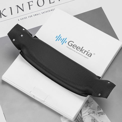 Geekria Replacement Protein Leather Headband Pad for HyperX Cloud Stinger 2, Black Headset Cushion Cover