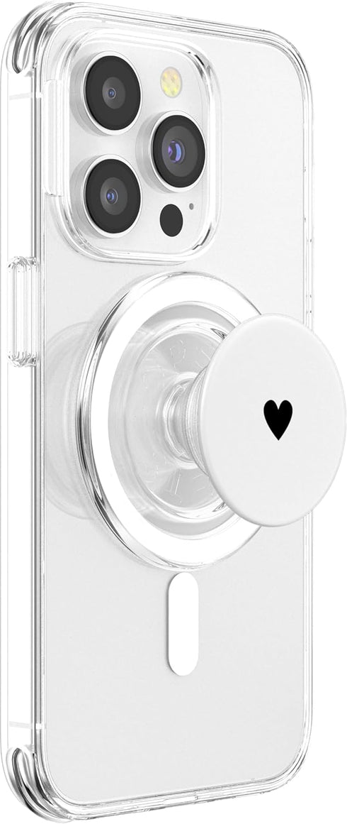 PopSockets Phone Grip Heart PopSocket - B&W Heart PopGrip for MagSafe