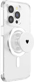 PopSockets Phone Grip Heart PopSocket - B&W Heart PopGrip for MagSafe