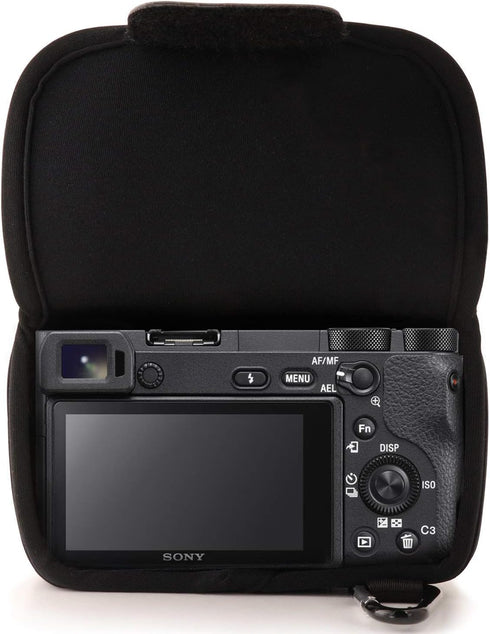 MegaGear MG064 Ultra Light Neoprene Camera Case for Sony Alpha A6400, A6500, A6300, A6000 (16-50 mm) - Black (MG063)