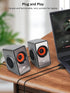 OROW Computer Speaker, 12W Desktop Speaker with Volume Control, 3.5mm Speaker, USB Powered, Dual Diaphragm, USB Speaker for PC/Laptop/mac/iMac/Projector(Silver)