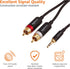 Amazon Basics 3.5 Aux to 2 x RCA Adapters, Audio Cable for Amplifiers, Active Speakers (15 Feet/4.6 m, Black)