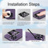Bling Camera Lens Protector for iPhone 14 Pro/Pro Max - 9H Tempered Glass, Metal Ring, Purple Glitter, 3+1 Accessories.