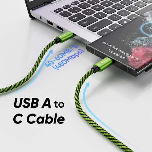 USB C Cable 6FT 4-Pack, Nylon Braided USB A to Type C Charger Cable, Fast Charging for Samsung Galaxy S24 S23 S22