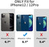 Classy Blue Luxury Leather Phone Case for iPhone 12 & 12 Pro (2020, 6.1”) - Non-Slip Grip Ultra Slim Protective