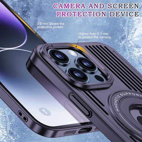 iPhone 13 Pro Case with MagSafe Wireless Charging - Shockproof Protective Case with Invisible Built-in Stand, Purple