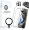 Tempered Glass Screen Protector for iPhone 15 Pro Max - Camera Lens Protector Metal Ring Sticker for Magsafe