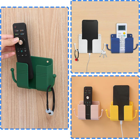 3 Pcs Wall Mount Phone Holder, Stand for Bed, Wall Mounted Shower Phone Holder with Hooks, Universal Media Organizer