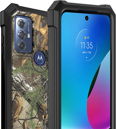 Ailiber Moto G Power 2022 Case, Moto G Play 2023 Case with Screen Protector, Dual Layer Shockproof Protection, Camo