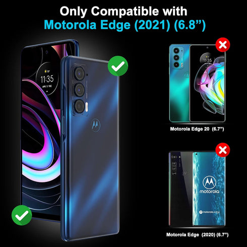 TQLGY 3 Pack Screen Protector for Motorola Edge 2021 / Motorola Edge 5G UW 2021 with Camera Lens Protector, Ultra HD