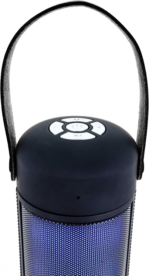 Riptunes Mini Tower Night Light Bluetooth Speaker, Portable Wireless Speaker with Changing LED Lights, Built-in FM Radio