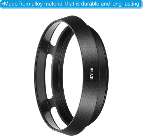 PATIKIL 67mm Lens Hood, 2Pcs Standard Vented Matte Surface Anti-Reflective for Universal Camera Lens, Black