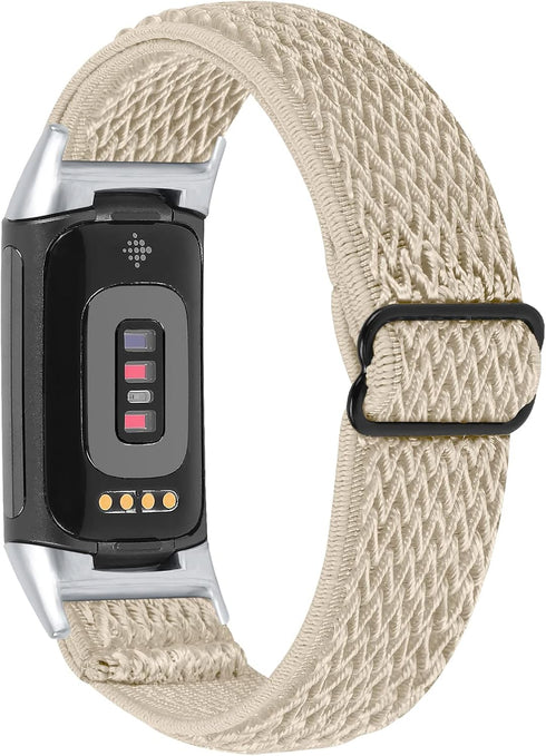 Elastic Band for Fitbit Charge 6/Charge 5, Adjustable Sport Loop Replacement Strap for Women and Men