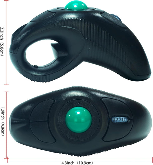 YUMQUA 2.4GHz Finger Handheld Mouse, Trackball Mouse Wireless, USB Wireless Fingertip with Roller Ball Hand Held Air