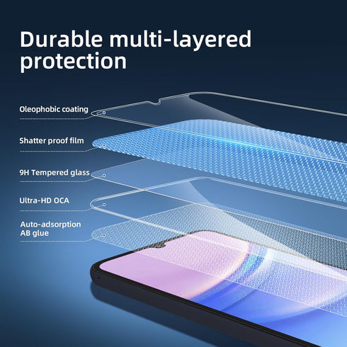 NEW'C 3 Pack Tempered Glass Screen Protector for Samsung Galaxy A15 5G/4G - Case Friendly, Scratch-proof, Bubble Free,