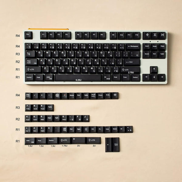 Gliging 130 Keys PBT Japanese Keycaps, Cherry Profile DYE-Sub Navy Theme Minimalist Style for Mechanical Keyboard
