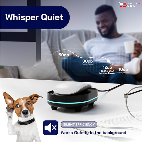 TECH8 USA Mouse Mover Device - Undetectable Jiggler for Laptops & PC, No Software, Random Movement, Patented - 3D