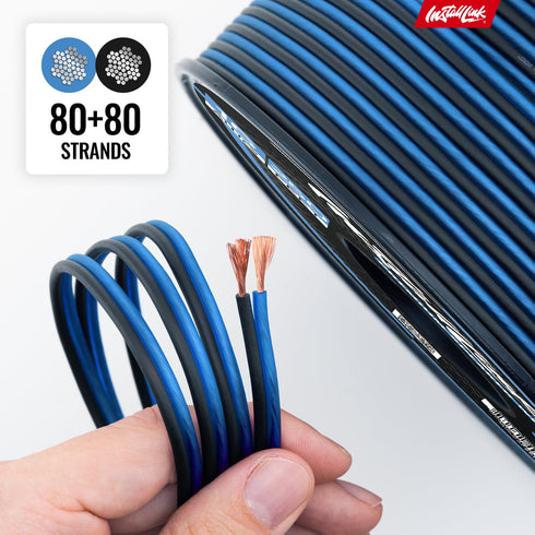 Install Link 16 AWG Gauge Speaker Wire Cable, Stereo for Car or Home Theater, CCA, 250 Feet