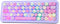 HongCai Wired RGB Creamy Typewriter Keyboard. 65 Percent Retro LED Membrance Gaming Keyboard.