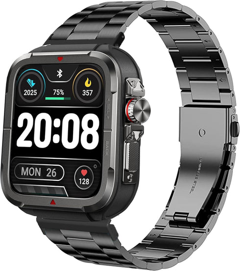 Compatible Band for SKG R8 Smart Watches, Quick Release Stainless Steel Metal Replacement Straps for 1.8'' Fitness