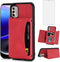 Asuwish Moto G Stylus 2022 4G Wallet Case with Tempered Glass, PU Leather, Credit Card Holder, Red - XT2211DL XT2211