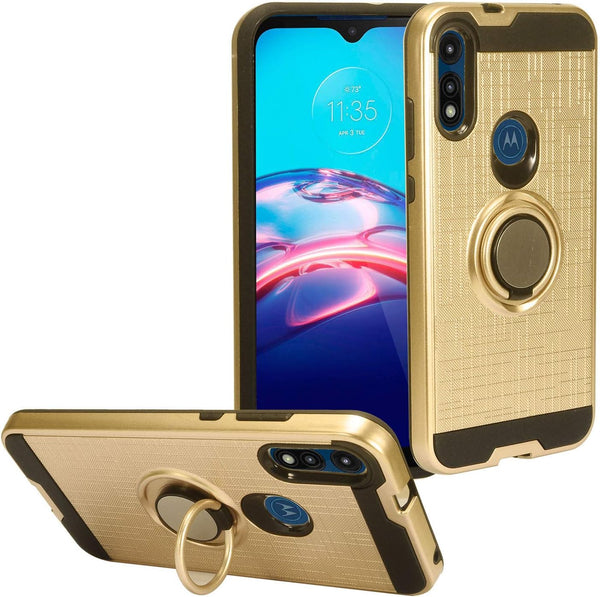 Motorola Moto E (2020) XT2052 Phone Case with Ring Stand - RS2 Gold