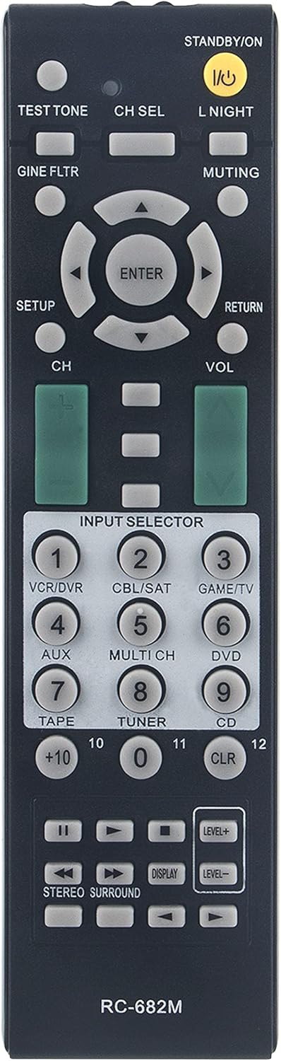 RC-682M Remote for Onkyo Audio Video Receiver TX-SR503 TX-SR605 TX-SA8560 TX-SR707 RC-606S HT-R340 HT-R530