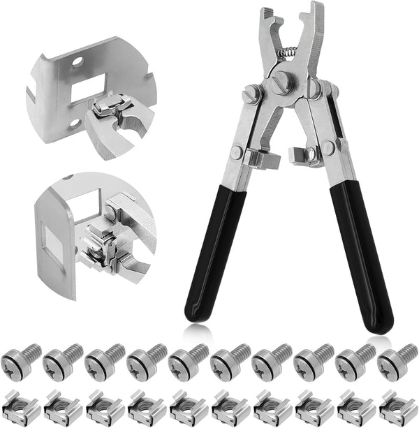 GuanDaooL Rotable Dual Head Cage Nut Tool Kit with 10 Sets M6 Silver
