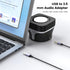 MOSWAG USB to 3.5mm Adapter, USB Male to 3.5mm Male AUX Stereo Audio Converter, Nylon Braided Cable