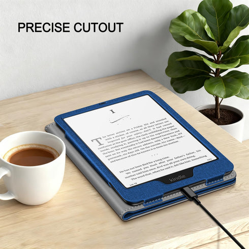 Snowwicase Ebook Case with Stand and Hand Strap,Incompatible Alcatel TCL (Navy Blue)