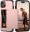 Nvollnoe iPhone 15 Case (6.1") - Heavy Duty, Slim Wallet with Hidden Card Slot, Shockproof, Rose Gold for Men & Women.