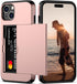 Nvollnoe iPhone 15 Case (6.1") - Heavy Duty, Slim Wallet with Hidden Card Slot, Shockproof, Rose Gold for Men & Women.
