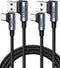 UGREEN 6.6FT USB to USB C Cable, 90 Degree Fast Charging for iPhone 15, Samsung Galaxy S10, Pixel 7, LG G8, Switch.
