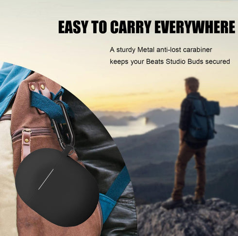 Google Pixel Buds Pro Case Cover 2022 with Cleaner Kit, Soft Silicone Shockproof Protective Case with Carabiner (Black)