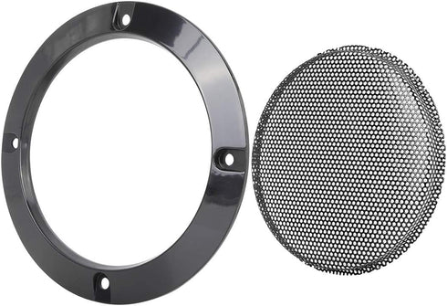 X AUTOHAUX 4pcs 4 Inch Metal Glossy Audio Speaker Cover, Subwoofer Grill Horn Guard, Black