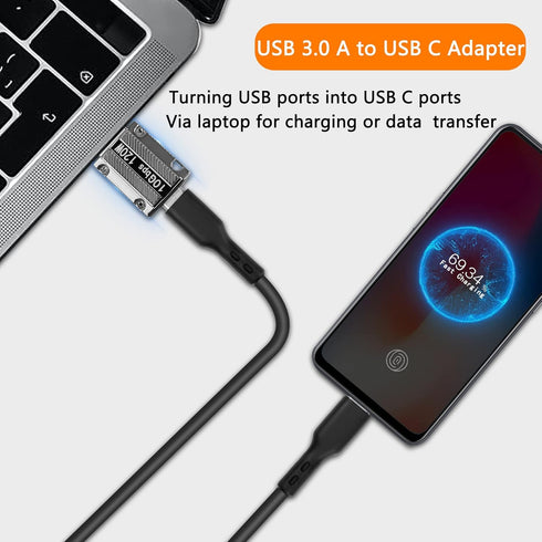 GELRHONR USB C to USB Adapter, USB 3.0 A Male to USB C Female Connector Support 120W Super Fast Charging 10Gbps Data