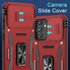 DEERLAMN Samsung Galaxy S24 Case - Red, Military Grade Shockproof, Slide Camera Cover + Screen Protector, Rotated Ring